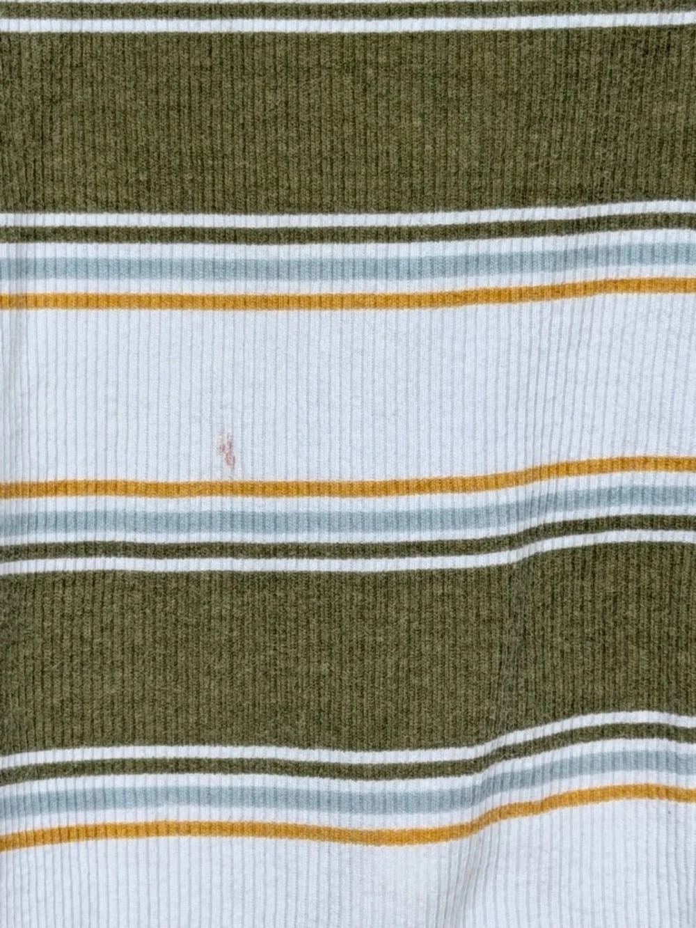 6 MTH Carter's Olive Green, White & Yellow Striped Footed One-Piece